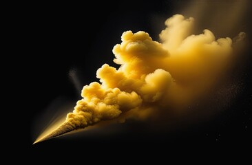 the texture of yellow powder scatters in different directions. abstract background