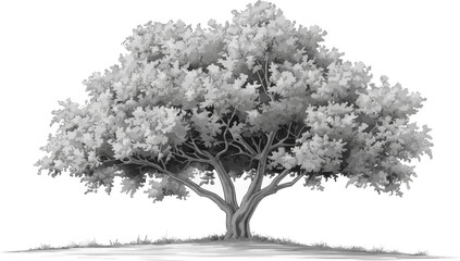 A linear vector of a detailed tree.