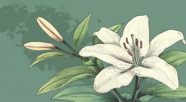A linear vector of a lily.