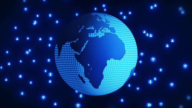 Worldwide mobile connection, borderless communication concept, modern wireless technologies all around the globe