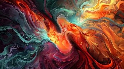 Abstract Liquid Art Vibrant Flow Dynamic Texture Colorful Swirls