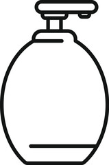 Round dispenser bottle for cosmetics or soap showing minimalist design, isolated on white background