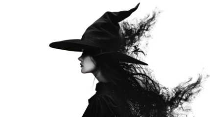 Witch on transparent background