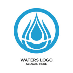 Waters logo design simple concept Premium Vector
