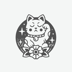 cute lucky cat character vector design