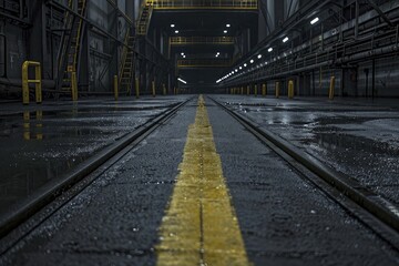 Illuminated industrial scenes, showcasing the mesmerizing effects of lighting in industrial environments.