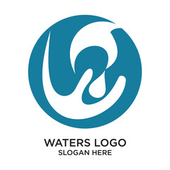 Waters logo design simple concept Premium Vector