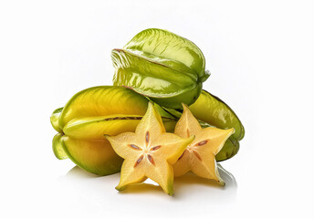 Fototapeta premium Fresh Averrhoa carambola, star apple, starfruit fruit or buah belimbing.