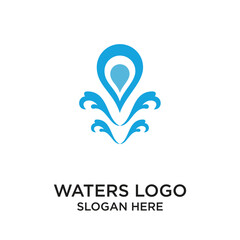 Waters logo design simple concept Premium Vector