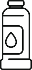 Simple line icon representing a water bottle, promoting the importance of hydration