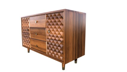 Illustration of a cupboard and tv table on a white background