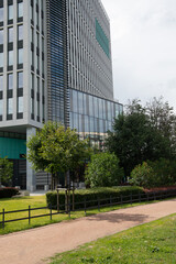 
Entrance at the business centre, modern and stylish building
