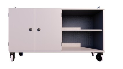 Illustration of a cupboard and tv table on a white background