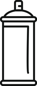 recommend clip art: Simple black and white line art illustration of a spray paint can, often used for street art and graffiti