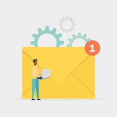 Postal service, Email marketing. Vector illustration	