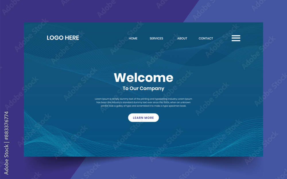 Wall mural modern technology abstract creative dynamin gradient wave line welcome banner background for website