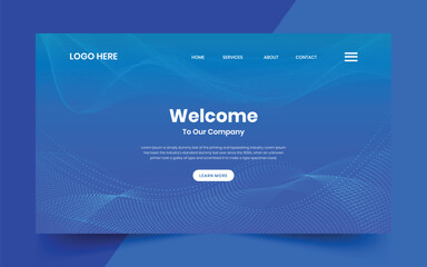 Modern technology abstract creative dynamin gradient wave line welcome banner background for website landing page, hero banner design, webpage header