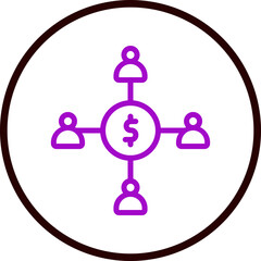 Crowdfunding Vector Line Purple Circle Black