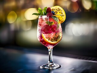 Garnished with Orange Wheel and Berries for a Perfect Summer