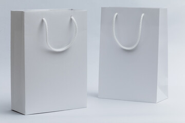 blank Empty paper Shopping Bag on the white background, mockup