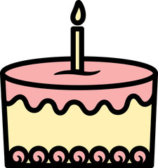 Birthday Cake Vector Graphic