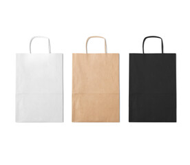 blank Empty paper Shopping Bag on the white background, mockup