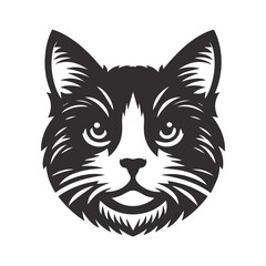 A cute cat silhouette vector  illustration