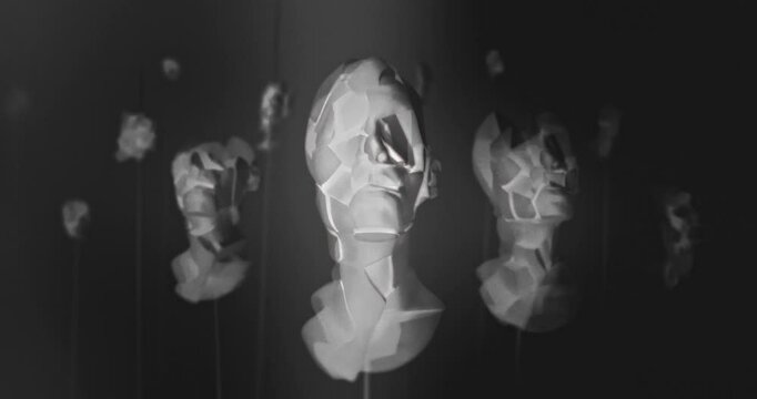 An x-ray of the destroyed android heads
