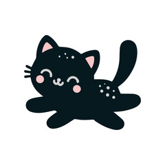 A cute cat silhouette vector  illustration