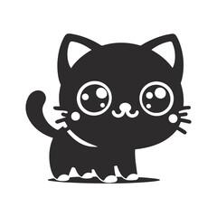 A cute cat silhouette vector  illustration