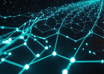 Obraz premium Connected network big data flow digital connectivity futuristic technology data visualization glowing nodes information technology tech innovation AI network structure