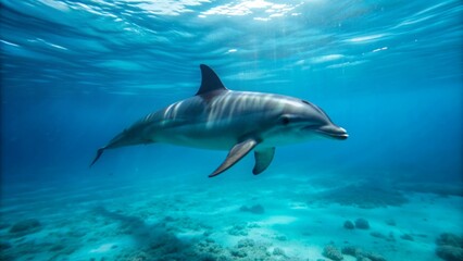 Fototapeta premium olphin-floating-in-the-ocean