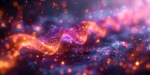 Obraz premium Abstract digital wave featuring glowing particles and vibrant colors symbolizes data or technology advancements