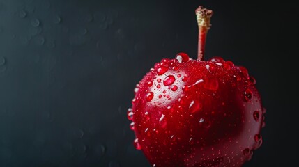 Minimalist close-up of a Halloween candy apple with high contrast lighting