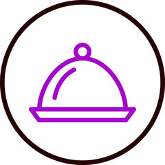 Serving Dish Vector Line Purple Circle Black