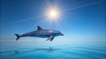 Fototapeta premium dolphin-floating-in-the-ocean