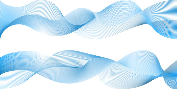 Abstract blue line wave png. Sound flow design vector background. Navy white 3d tech graphic banner. Dynamic network speed linear transparent vector. Eco water effect mesh pattern.