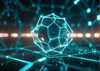 Obraz premium Connected network big data flow digital connectivity futuristic technology data visualization glowing nodes information technology tech innovation AI network structure