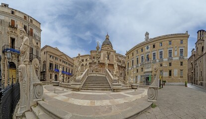 Panoramic picture of the church Chiesa di San Domenico without people in the Sicilian city of Palermo