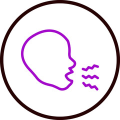 Cough Vector Line Purple Circle Black