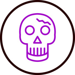 Skull Vector Line Purple Circle Black