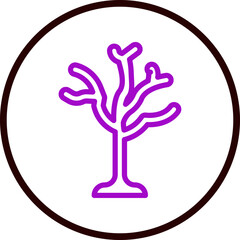 Dry Tree Vector Line Purple Circle Black