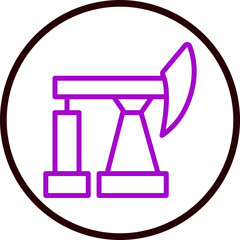Oil Platform Vector Line Purple Circle Black