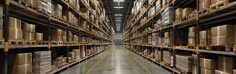 Endless Rows in a Vast Industrial Warehouse