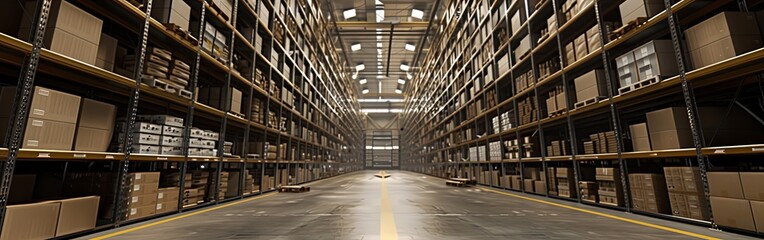 Endless Rows in a Vast Industrial Warehouse