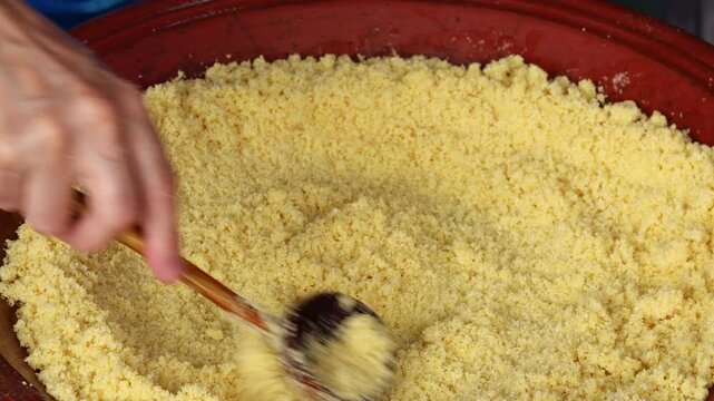 Moroccan Couscous with Vegetables - Traditional North African Dish	