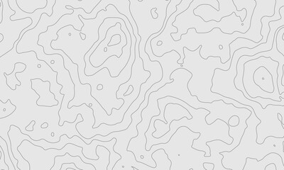 Contour topographic map. Geographic grid map background. Black lines on white background.