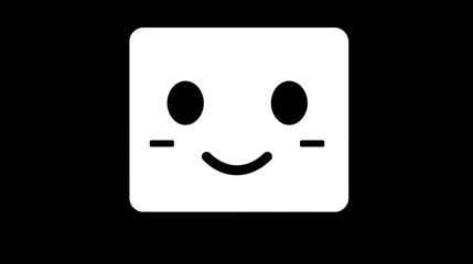Fototapeta premium Cartoon Smile Icon: Minimalistic Black and White Happy Face