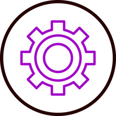 Setting Vector Line Purple Circle Black