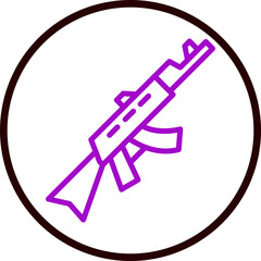 Gun Vector Line Purple Circle Black